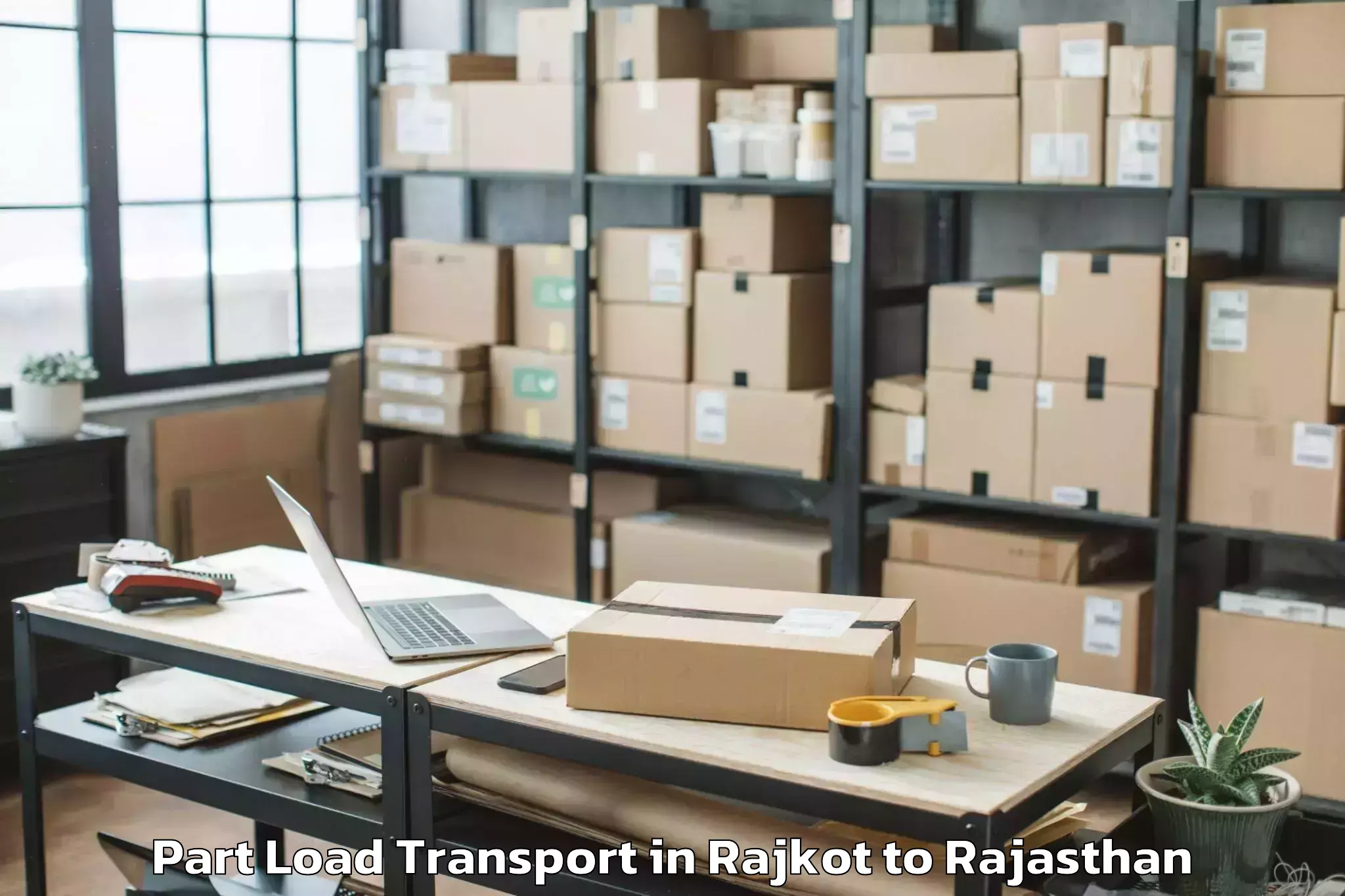 Top Rajkot to Bagidora Part Load Transport Available